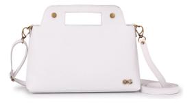 Bolsa Feminina Transversal Branca Média 100% Couro Legítimo