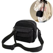 Bolsa Feminina Transversal Casual Pequena Veludo Cotelê Bolsa Feminina Transversal Casual Pequena Veludo Cotelê