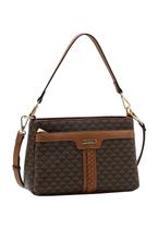 Bolsa Feminina Transversal Chenson 3485625 Monograma Cor:Café