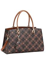 Bolsa Feminina Transversal Chenson CG85376 Monograma Contemporâneo Cor:Café