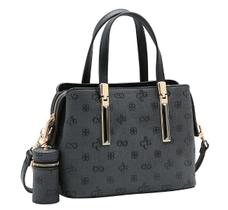 Bolsa Feminina Transversal Chenson CG85419 Monograma Atemporal Cor:Preto