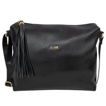Bolsa Feminina Transversal Classe Couro Preta Couro Legítimo Zíper Bolsa Feminina Transversal Classe Couro Preta Couro Legítimo Zíper