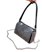 Bolsa Feminina Transversal Com Corrente Laterais Brilho