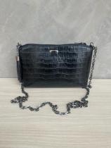 Bolsa Feminina Transversal Croco Festa Balada Alça Corrente Reforçada material sintético