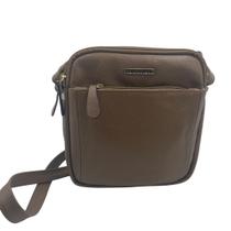 Bolsa Feminina Transversal de Couro Brilho da Pele Bege 499 - Bege Tamanho U