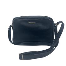 Bolsa Feminina Transversal de Couro Brilho da Pele Preta 396 - Preto Tamanho U