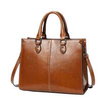 Bolsa Feminina Transversal De Couro Genuíno Com Alça Superior Para Escritório E Moda