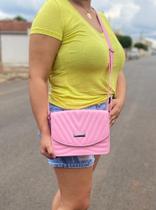 Bolsa feminina transversal de ombro bordada lateral