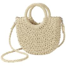 Bolsa Feminina Transversal de Palha Praia Alça de Mão Bolsa Feminina Transversal de Palha Praia Alça de Mão