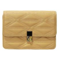 Bolsa Feminina transversal Elegance com costuras. - Dourado