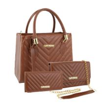 Bolsa Feminina Transversal Grande + Bolsa Flap + Carteira