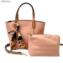 Bolsa Feminina Transversal / Mão Kit 2 pçs com Necessaire e Lenço 9385