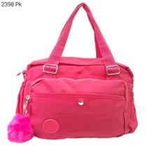 Bolsa Feminina Transversal / Mão Nylon Tactel com Pompom 2398