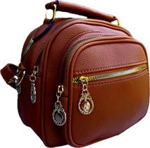 Bolsa Feminina Transversal Média De Ombro Crossbody Mini Bag Marrom