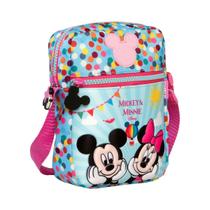 Bolsa Feminina Transversal Minnie E Mickey Colorida Xeryus
