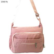 Bolsa Feminina Transversal Nylon com Divisões Impermeável Super Leve 2068