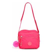 Bolsa Feminina Transversal Nylon Impermeável Tiracolo Pequena Com Bolsos Zíper Alça Ajustável Bolsa Feminina Transversal Nylon Impermeável Tiracolo Pequena Com Bolsos Zíper Alça Ajustável