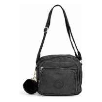 Bolsa Feminina Transversal Nylon Impermeável Tiracolo Pequena Com Bolsos Zíper Alça Ajustável Bolsa Feminina Transversal Nylon Impermeável Tiracolo Pequena Com Bolsos Zíper Alça Ajustável