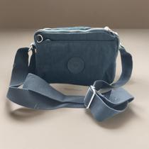 Bolsa Feminina Transversal Nylon para passeios tiracolo estilo Kipling 5 aberturas de ziper 22x15cm - 20172