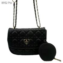 Bolsa Feminina Transversal Ombro Matelassê com Porta Moedas 8952