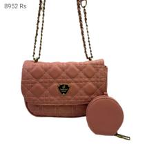 Bolsa Feminina Transversal Ombro Matelassê com Porta Moedas 8952