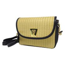 Bolsa Feminina Transversal Palha Charme Dia a Dia Vizzano