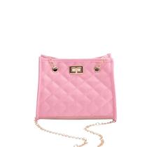 Bolsa Feminina Transversal Pequena Alça Corrente Festa Cor:Rosa