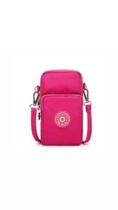 Bolsa Feminina Transversal Pequena Carteira Porta Celular Smartphone - Rosa