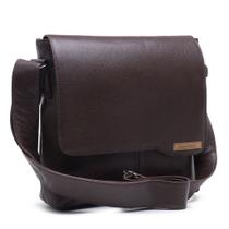 Bolsa Feminina Transversal Pequena De Couro Legítimo Marrom