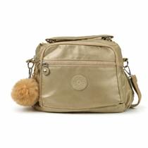 Bolsa Feminina Transversal Pequena Nylon Impermeável Casua Multi Compartimentos Zíper Alça Ajustável