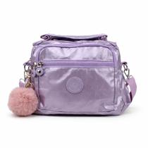 Bolsa Feminina Transversal Pequena Nylon Impermeável Casua Multi Compartimentos Zíper Alça Ajustável