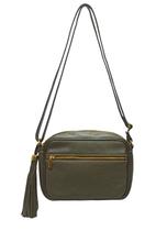 Bolsa Feminina Transversal Pequena Verde Alça com Ajuste em Couro Madamix Bolsa Feminina Transversal Pequena Verde Alça com Ajuste em Couro Madamix