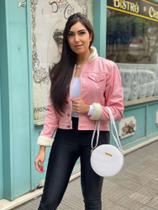 Bolsa feminina transversal redonda branca