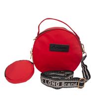 Bolsa feminina transversal redonda com porta moeda