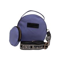 Bolsa feminina transversal redonda mais porta moeda