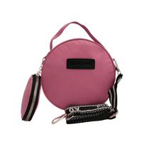 Bolsa feminina transversal redonda mais porta moeda