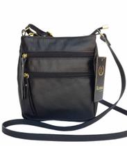 Bolsa feminina transversal shoulder couro roma 1450 preta Bolsa feminina transversal shoulder couro roma 1450 preta