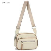 Bolsa Feminina Transversal Super Leve com Bolsos e Divisões 1461