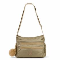 Bolsa Feminina Transversal Tiracolo Nylon Casual Leve Design com Múltiplos Bolsos Alça Ajustável