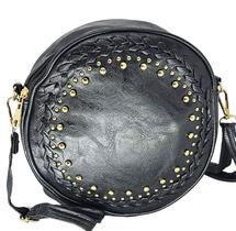 Bolsa feminina transversal tiracolo redonda crossbody luxo