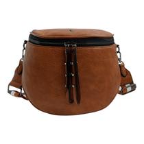 Bolsa Feminina Transversal Tiracolo Saddle Bag Zíper Duplo Alça Regulável Larga Colorida Moda Casual Premium