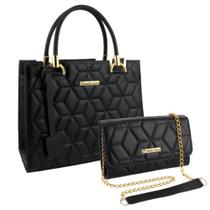 Bolsa Feminina Transversal Tote Casual + Bolsa Carteira Kit