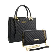 Bolsa Feminina Transversal Tote De Lado + Bolsa Carteira Kit Bolsa Feminina Transversal Tote De Lado + Bolsa Carteira Kit