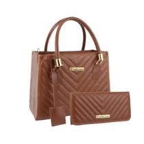 Bolsa Feminina Transversal Tote Moda Casual + Carteira Kit