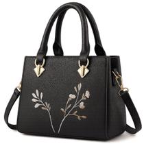 Bolsa Feminina Transversal Trabalho Faculdade Resistente COR: PRETO