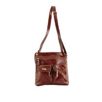 Bolsa Feminina transversal zinco couro legitimo whisky - Betania Couros