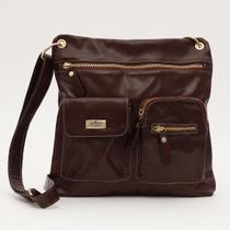 Bolsa Feminina Transversal zinco em Couro Legitimo Legitimo - Betania Couros