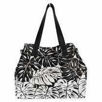 Bolsa Feminina Tropical Folhagem Preta e Branca Magicc Bolsas