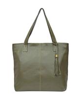 Bolsa Feminina Verde Shopbag Grande Tiracolo Ombro em Couro Metais Dourados Bolsas Femininas Madamix