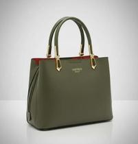 Bolsa Feminina VeryRio Elegante Estruturada com Zíper Lateral e Alça de Mão Cor: Verde